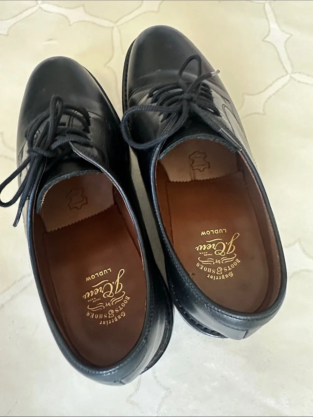 J. Crew Ludlow Padded Black Leather Derby Dress Shoes